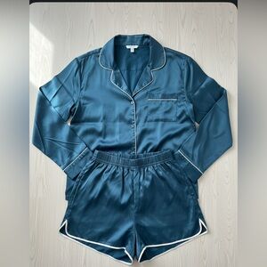 Topshop Teal Satin Pajama Set